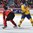 MONTREAL, CANADA - JANUARY 4: Sweden's Carl Grundstrom #16 braces for an incoming body check from Canada's Noah Juulsen #3 during semifinal round action at the 2017 IIHF World Junior Championship. (Photo by Matt Zambonin/HHOF-IIHF Images)

